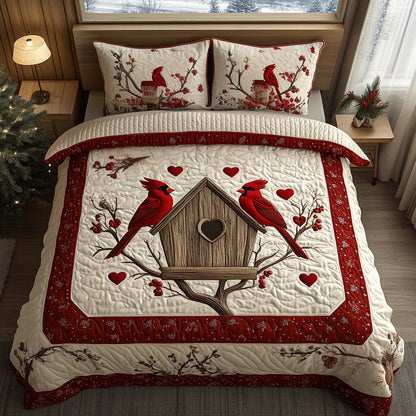 Cardinal Grace 3-Piece Quilted Bedding Set NCU0DV8923