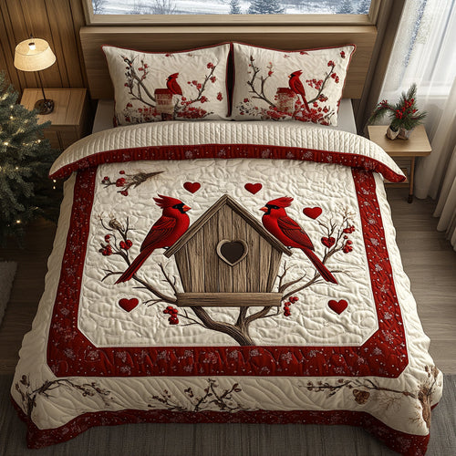 Cardinal Grace 3-Piece Quilted Bedding Set NCU0DV8923