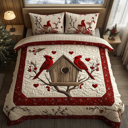Cardinal Grace 3-Piece Quilted Bedding Set NCU0DV8923