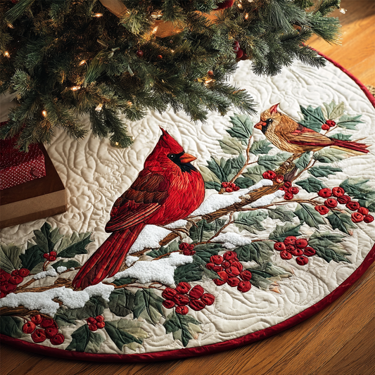 Cardinal Grace Christmas Quilted Tree Skirt NCU0DK10415