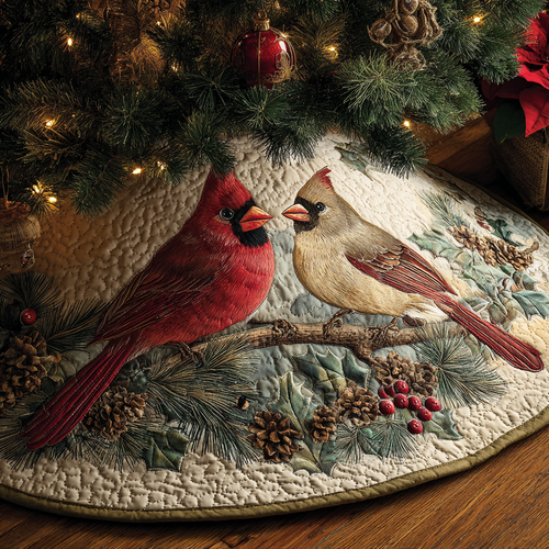 Cardinal Grace Christmas Quilted Tree Skirt NCU0DK11406