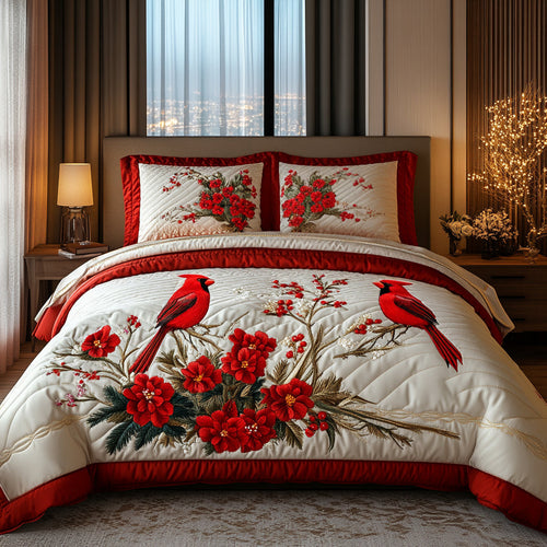 Cardinal Harmony 3-Piece Quilted Bedding Set NCU0DV8905