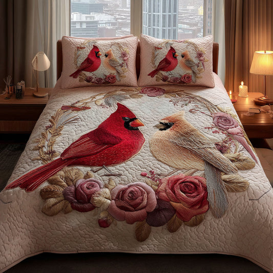 Cardinal Haven 3-Piece Quilted Bedding Set NCU0DV8903