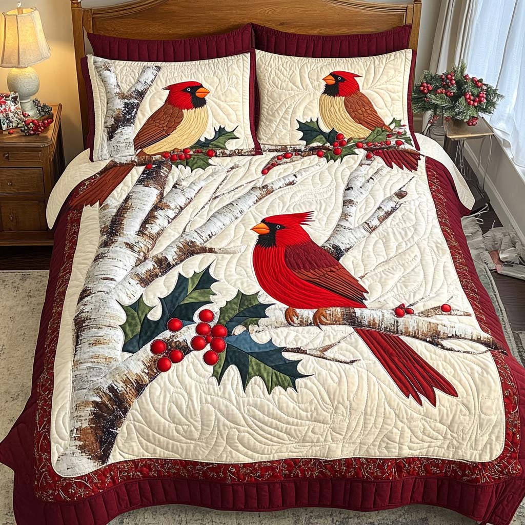 Cardinal Haven 3-Piece Quilted Bedding Set NCU0NT10432