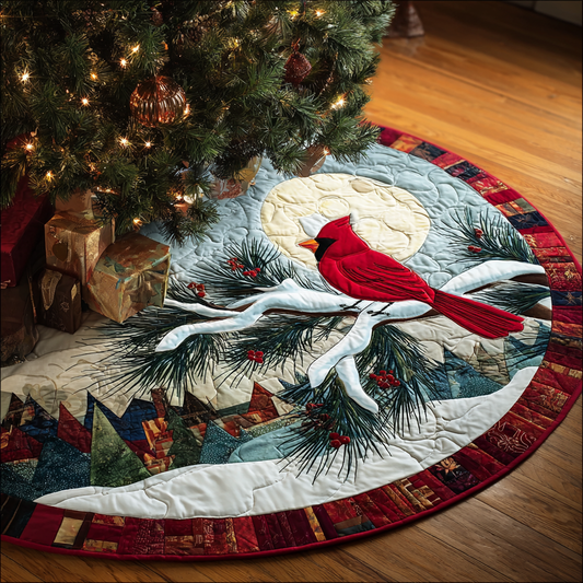 Cardinal Haven Christmas Quilted Tree Skirt NCU0DK10413