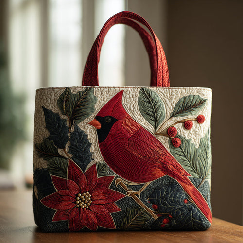 Cardinal Holly Quilted Tote Bag NCU0HH291