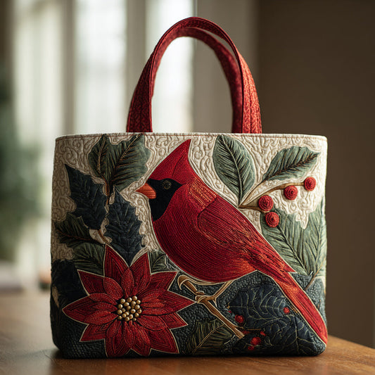 Cardinal Holly Quilted Tote Bag NCU0HH291