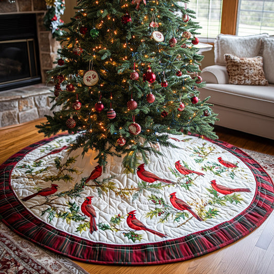 Cardinal Joy Quilted Christmas Tree Skirt NCU0DV7841