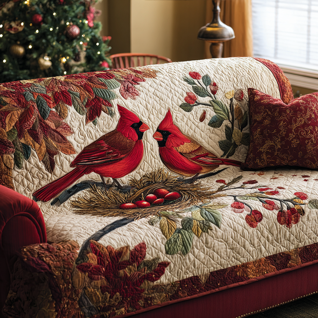 Cardinal Joy Quilted Sofa Cover NCU0DK11106