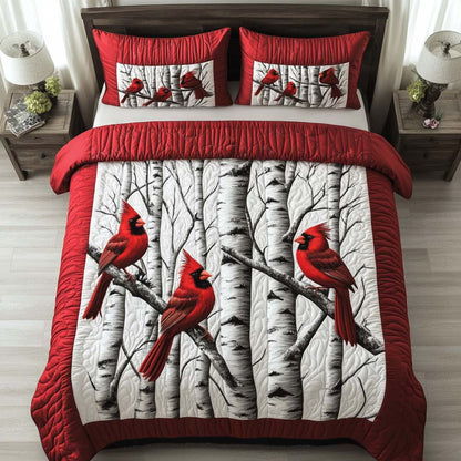 Cardinal Love 3-Piece Quilted Bedding Set NCU0NT10434