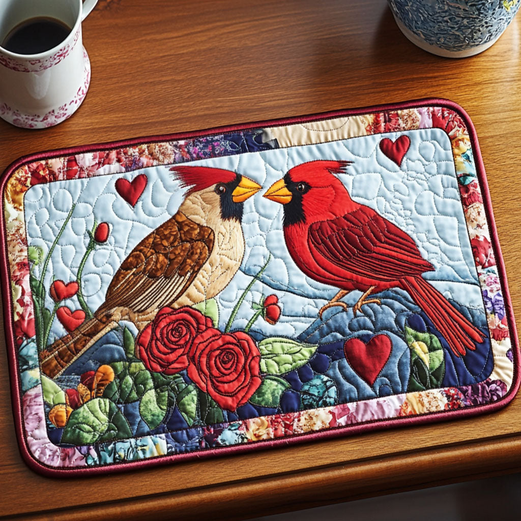 Cardinal Love Quilted Placemat NCU0NT2968