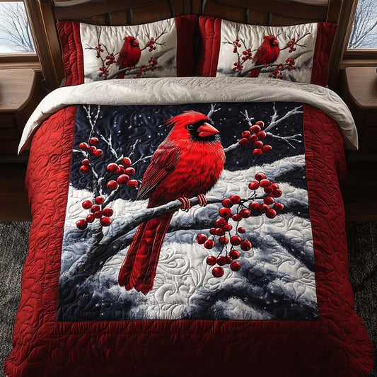 Cardinal Magic 3-Piece Quilted Bedding Set NCU0NT10435