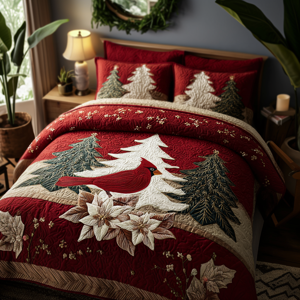 Cardinal Meadow 3-Piece Quilted Bedding Set NCU0DK11080