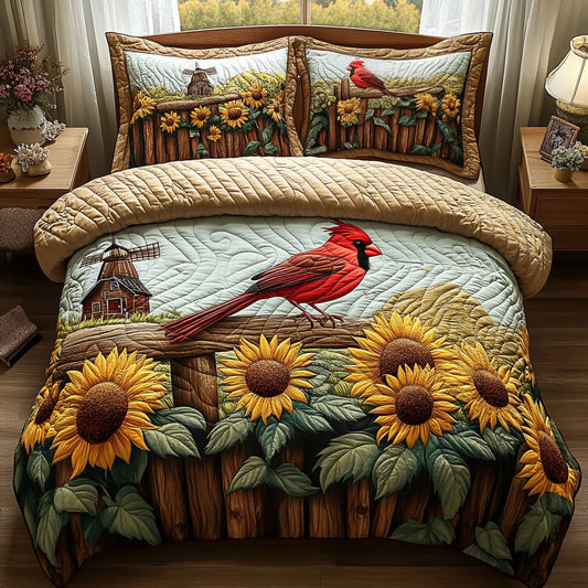 Cardinal Meadow 3-Piece Quilted Bedding Set NCU0DV6675