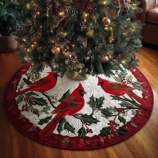Cardinal Meadow Christmas Quilted Tree Skirt NCU0DK11404