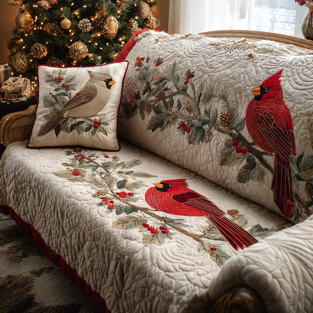 Cardinal Meadow Quilted Sofa Cover NCU0DK11494