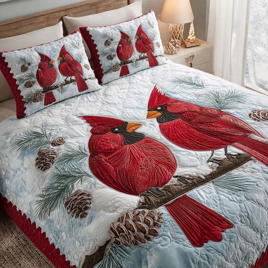 Cardinal Nest 3-Piece Quilted Bedding Set NCU0NT10436