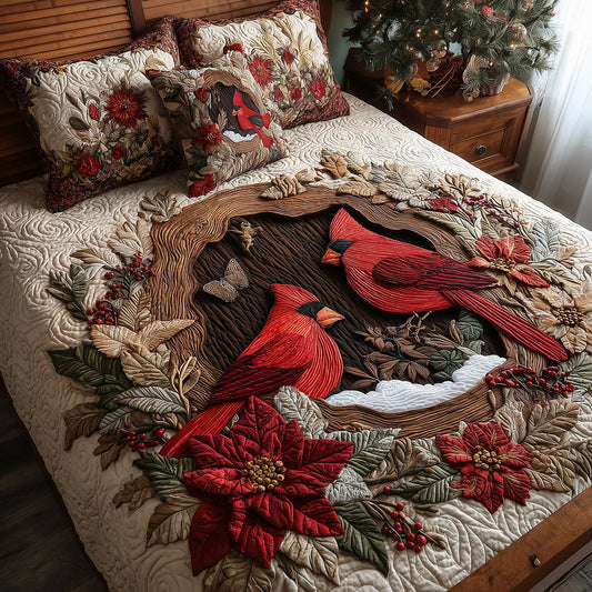 Cardinal Nest Haven Quilted Bedding Set NCU0TH3333