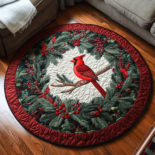 Cardinal Nest Quilted Round Mat NCU0DK9915