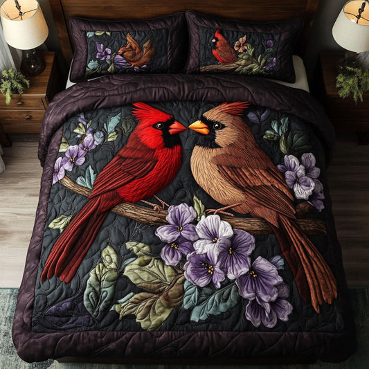 Cardinal Paradise 3-Piece Quilted Bedding Set NCU0NT6090