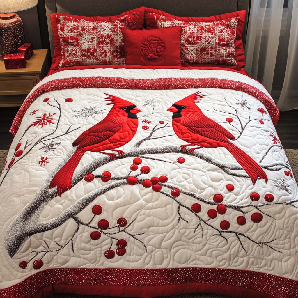 Cardinal Peace 3-Piece Quilted Bedding Set NCU0NT10437