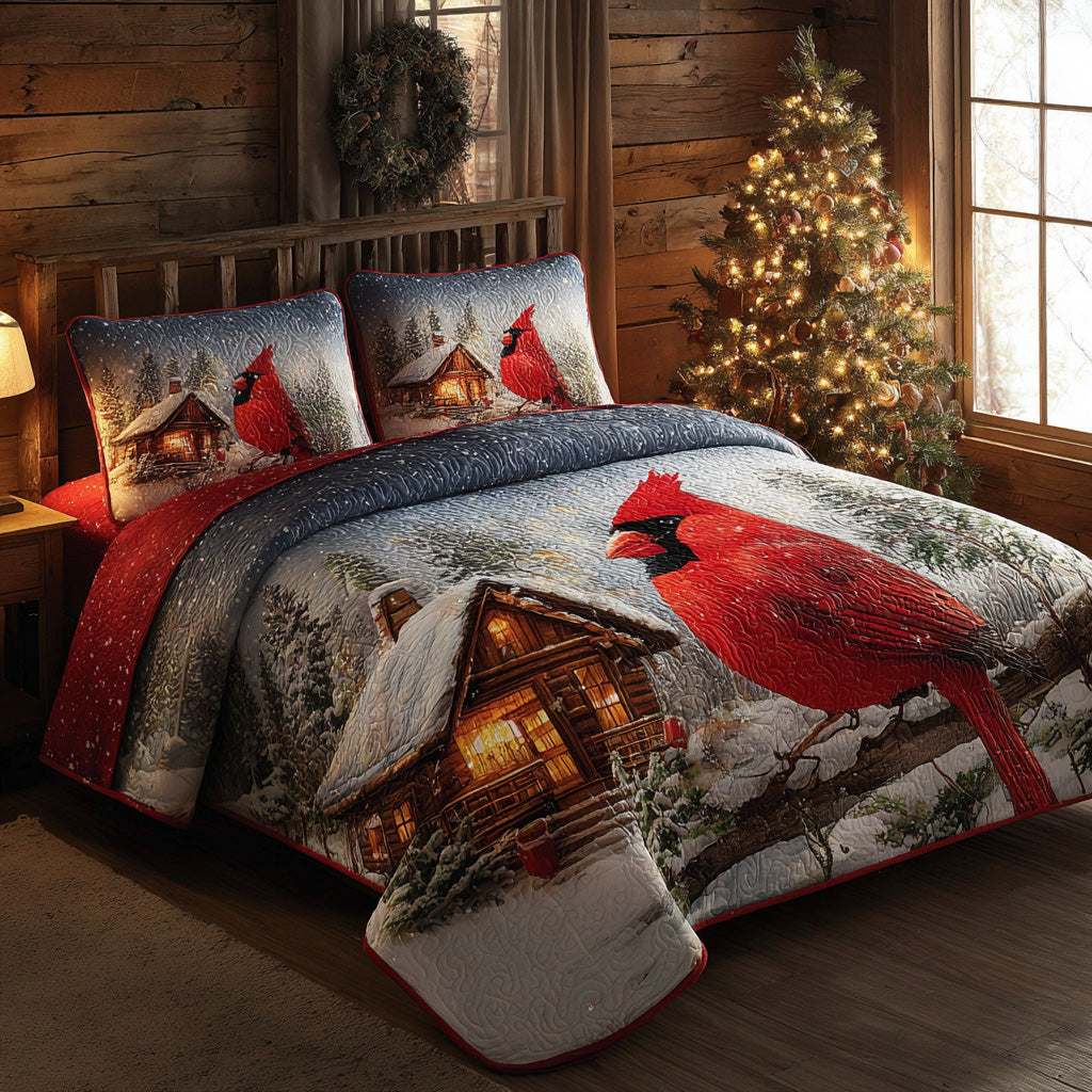Cardinal Peace 3-Piece Quilted Bedding Set NCU0VL2960