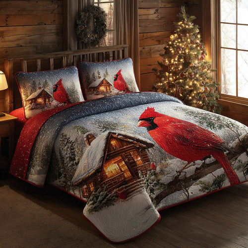 Cardinal Peace 3-Piece Quilted Bedding Set NCU0VL2960