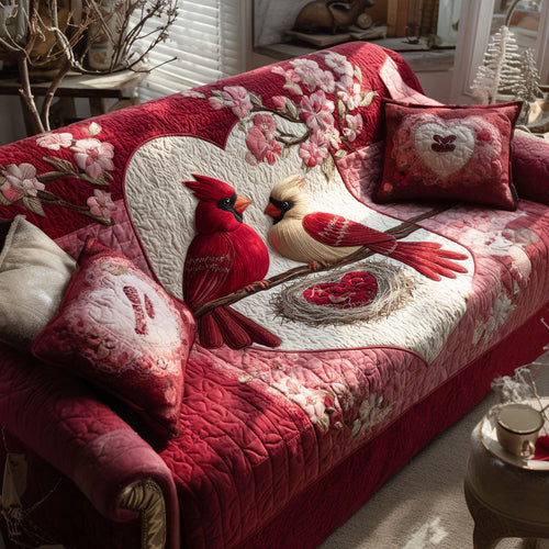 Cardinal Romance Quilted Sofa Cover NCU0PT10755