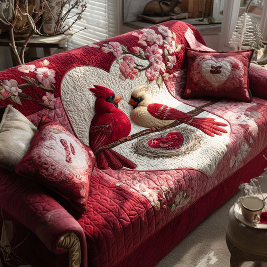 Cardinal Romance Quilted Sofa Cover NCU0PT10755