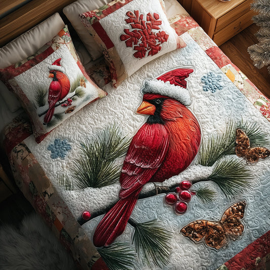 Cardinal Snowfall Quilted Bedding Set NCU0TH3334