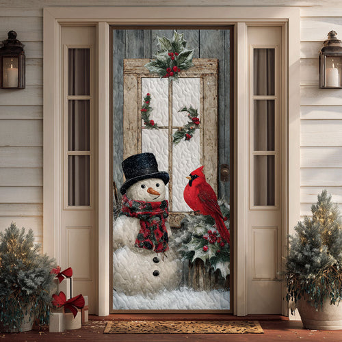 Cardinal Snowman Quilted Door Cover NCU0PT10401