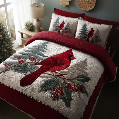 Cardinal Whisper 3-Piece Quilted Bedding Set NCU0DK11078