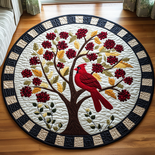 Cardinal Whisper Quilted Round Mat NCU0DK1071