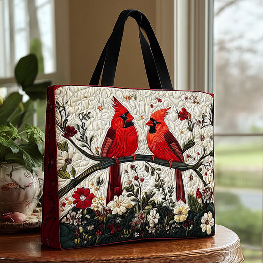 Cardinal Whispers Quilted Tote Bag NCU0DV6884