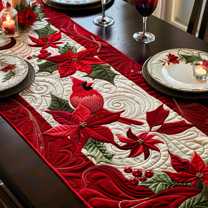 Cardinal Winter Garden Quilted Table Runner NCU0DV1904