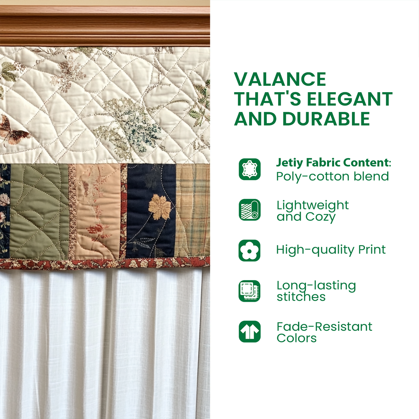 Radiant Petals Quilted Valance NCU0DV3500