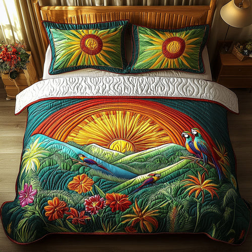 Caribbean Dreamscape 3-Piece Quilted Bedding Set NCU0PT4719
