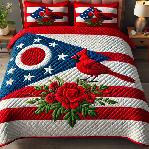 Carnation Flight 3-Piece Quilted Bedding Set NCU0DV5036