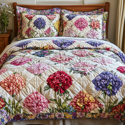 Carnation Patchwork Delight 3-Piece Quilted Bedding Set NCU0DV5044