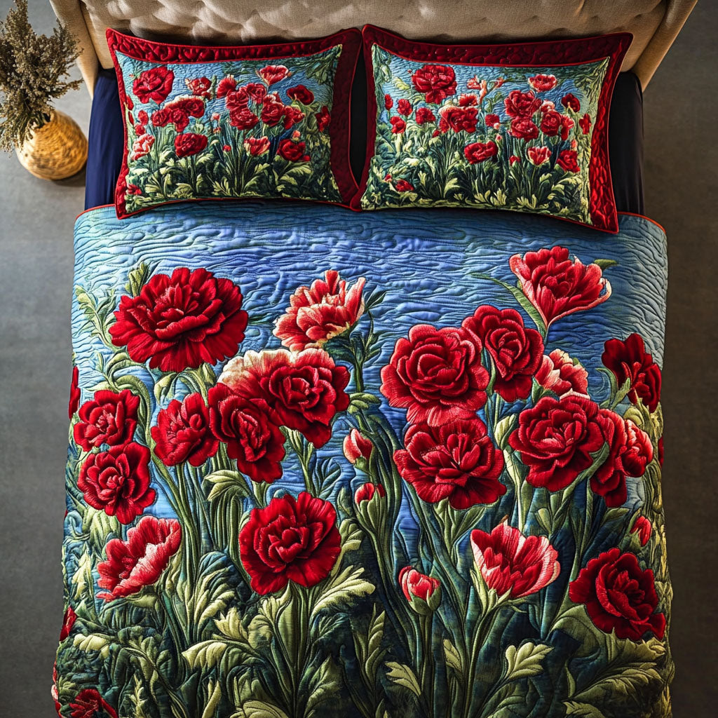 Carnation State 3-Piece Quilted Bedding Set NCU0PT6177