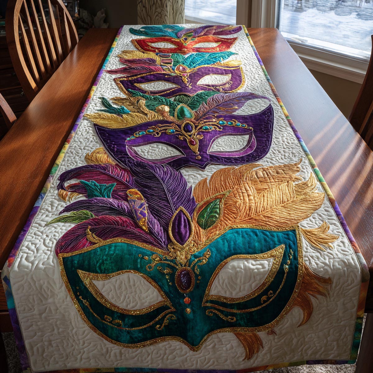 Carnival Bloom Quilted Table Runner NCU0DV9064