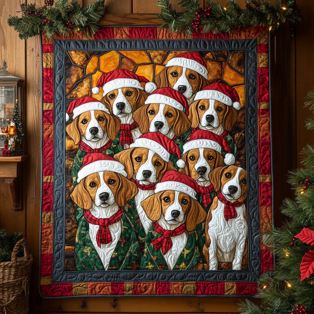 Carol Beagle Choir Quilted Blanket NCU0XD635