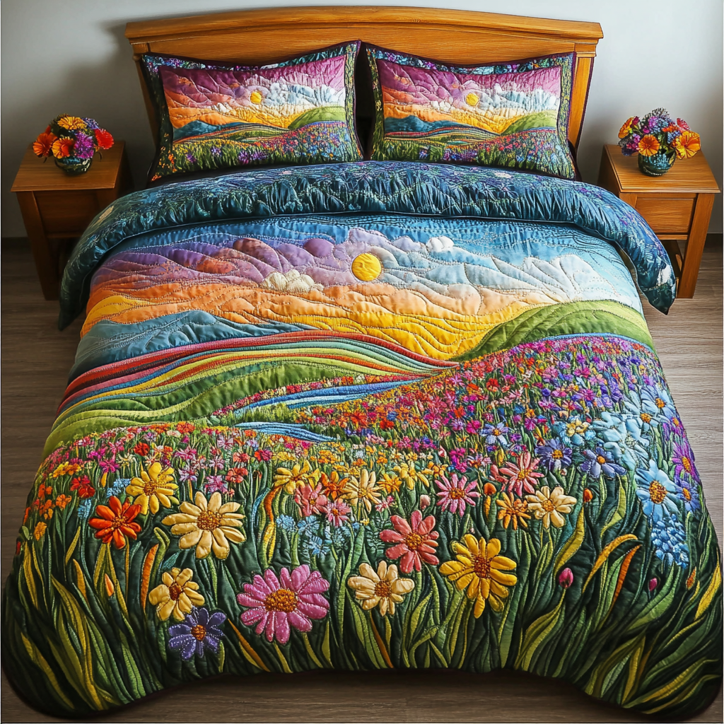 Carousel Garden 3-Piece Quilted Bedding Set NCU0DK6036