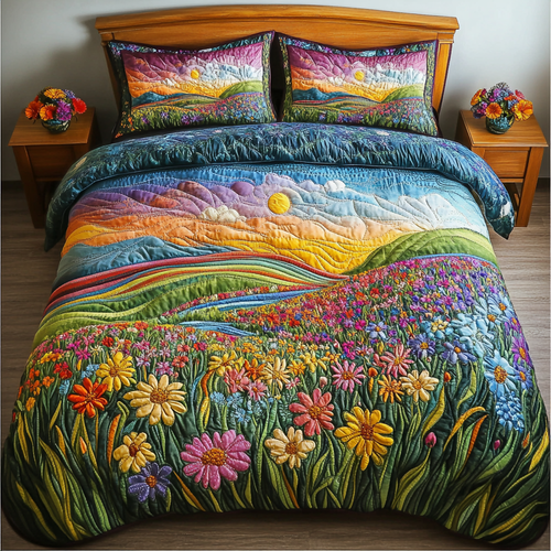 Carousel Garden 3-Piece Quilted Bedding Set NCU0DK6036