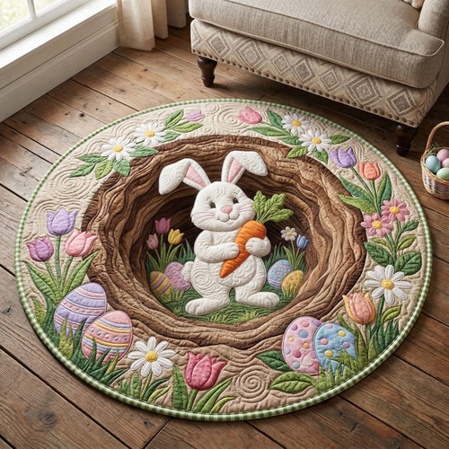 Carrot Bunny Nest Quilted Round mat NCU0NT12459