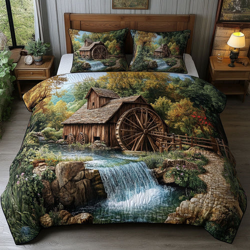 Cascading Mill Creek 3-Piece Quilted Bedding Set NCU0PT7012