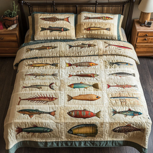 Casting Perfection 3-Piece Quilted Bedding Set NCU0PT5882