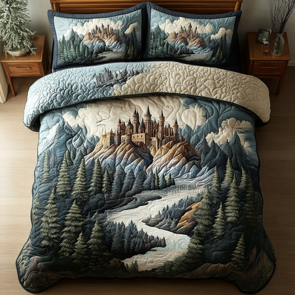 Castle Keep 3-Piece Quilted Bedding Set NCU0DK7874