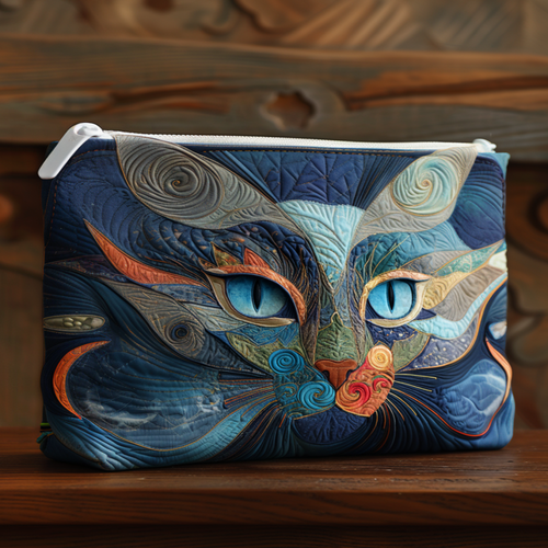 Cat Charm Quilted Zipper Pouch NCU0NT9232