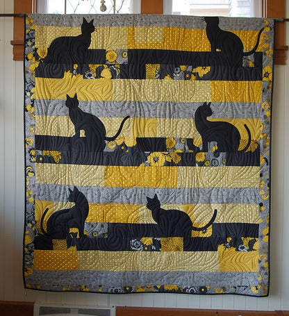 Cat Silhouette Quilted Blanket NCU0PT256